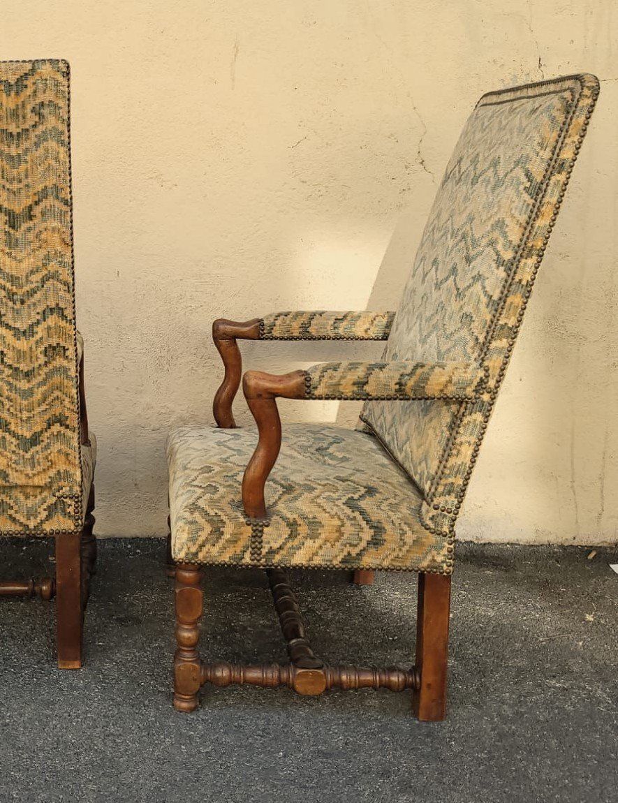 2 Louis XIII Period Armchairs With Tapestry photo furniture