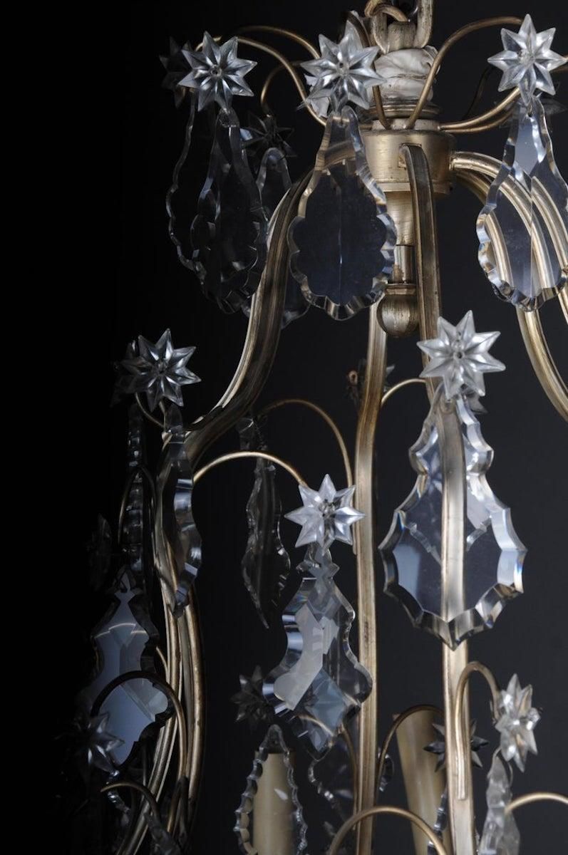 20th Century Baroque Crystal Chandelier, Silver, Circa 1920 photo 2474.0