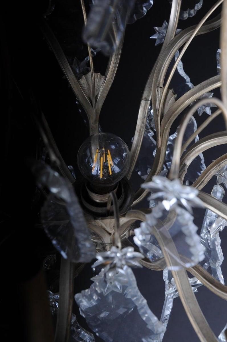 2474.0 20th Century Baroque Crystal Chandelier, Silver, Circa 1920 photo