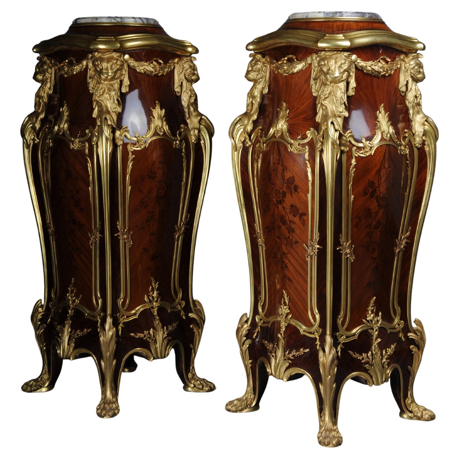 20th Century Pair Of Ormolu Pedestals / Column After Joseph Emmanuel Zwiener