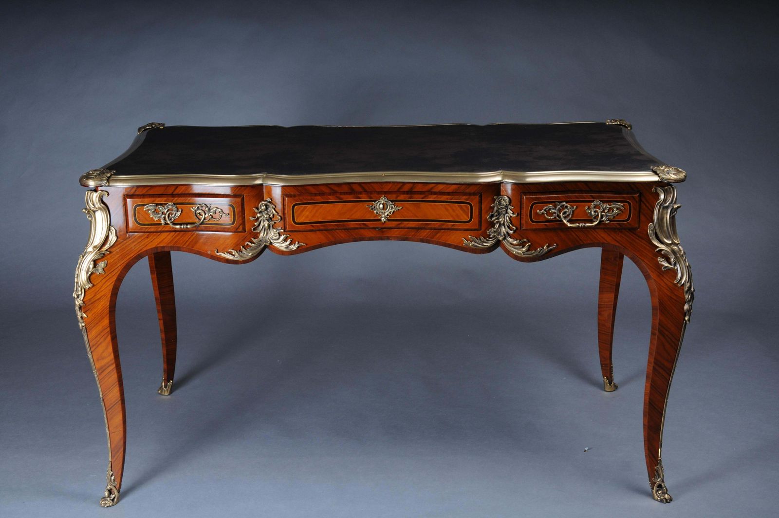 Royal Desk/Bureau Plat In Louis XV Style With Veneer photo for sale