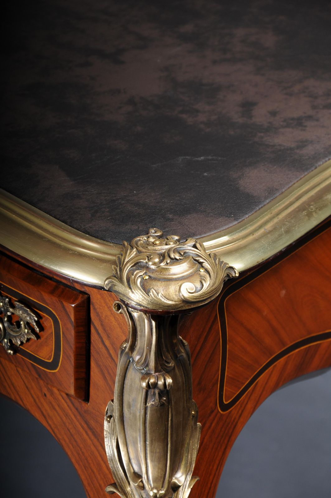 Furniture Royal Desk/Bureau Plat In Louis XV Style With Veneer photo