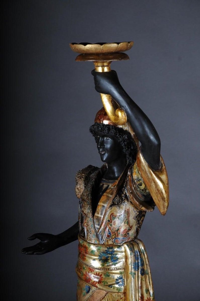 photo vinterior 19th Century Antique Venetian Mohren Chandelier Wood Sculpture