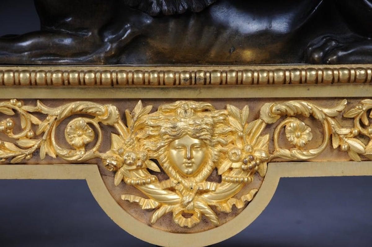 Pair Of Empire Sphinx Chimneys, Brass Andirons, Paris 19th Century Napoleon III photo for sale