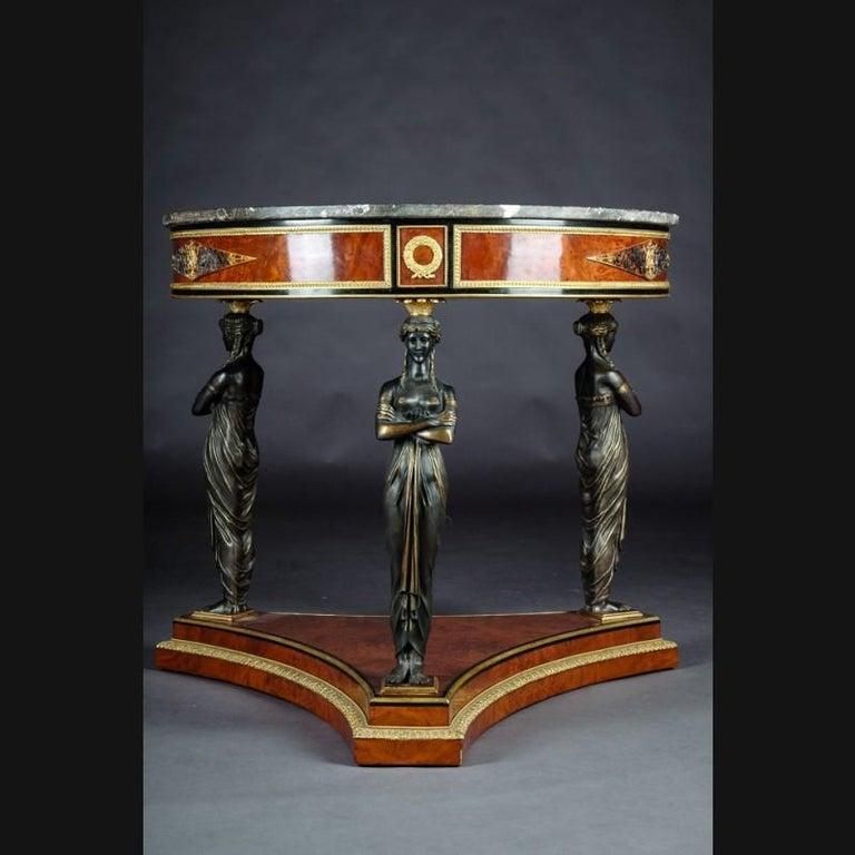 Royal And Unique Center Table/Salon Table Empire Style, Brass photo for sale