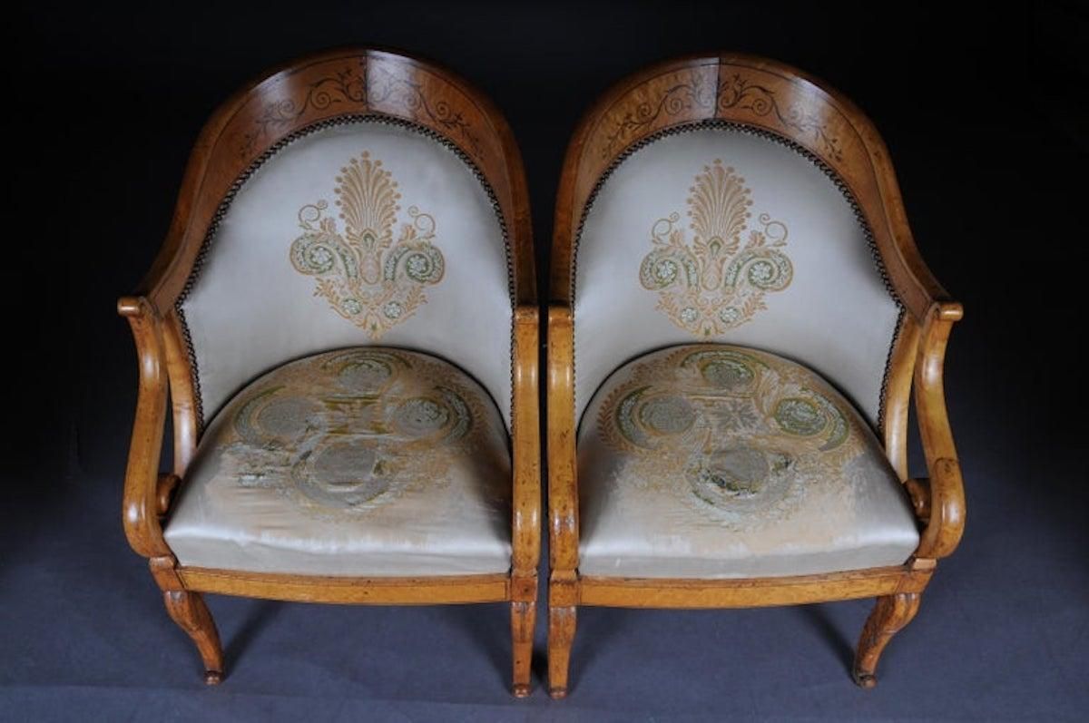 Set Of Empire Armchairs / Chairs, Maple Wood, Paris, 1825 photo buy
