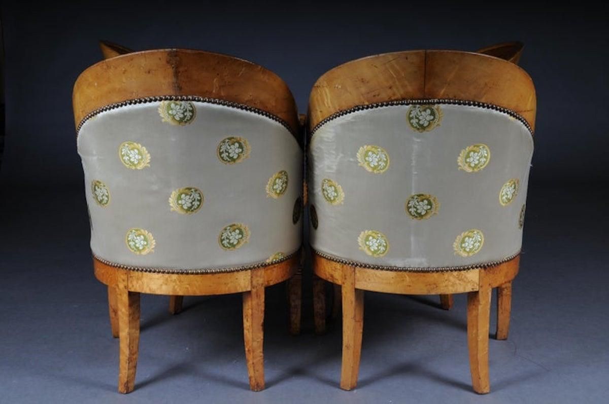 5243.0 Set Of Empire Armchairs / Chairs, Maple Wood, Paris, 1825 photo