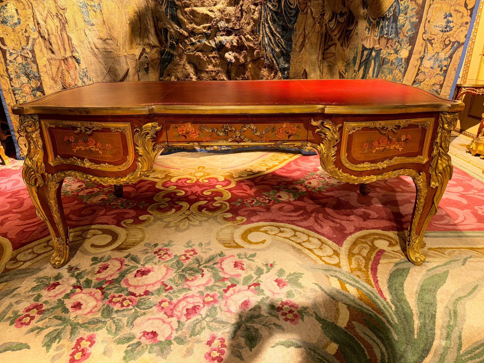 Impressive Louis XV Style Bureau Plat/Writing Desk, After Riesener & J.Oeben photo furniture