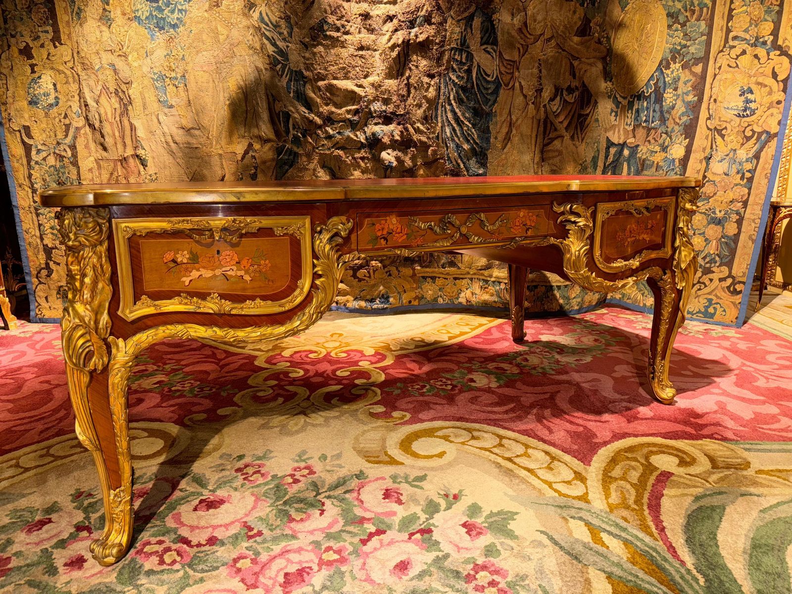 Impressive Louis XV Style Bureau Plat/Writing Desk, After Riesener & J.Oeben photo for sale