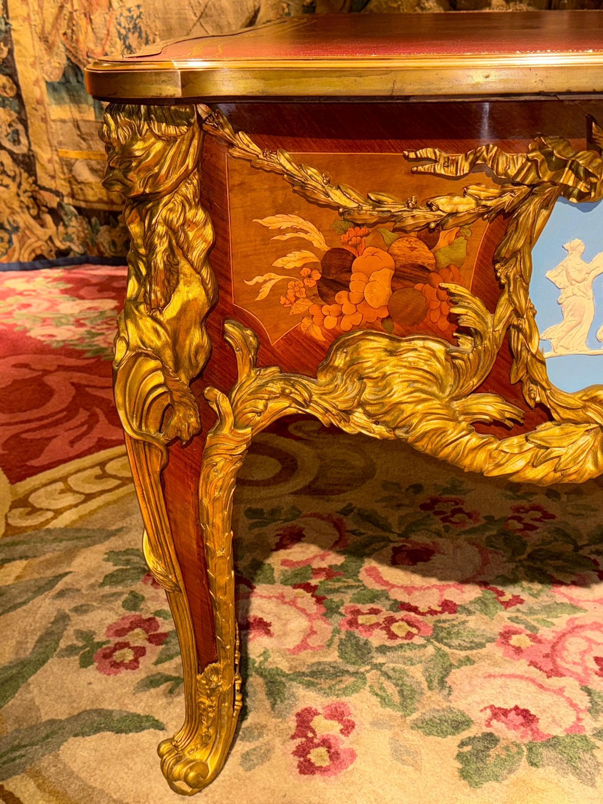 photo vinterior Impressive Louis XV Style Bureau Plat/Writing Desk, After Riesener & J.Oeben