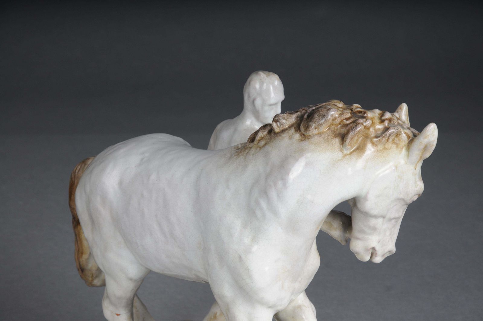 photo furniture Ceramic Figure. The Horse Tamer By Else Bach For The Karlsruhe Majolika. Germany