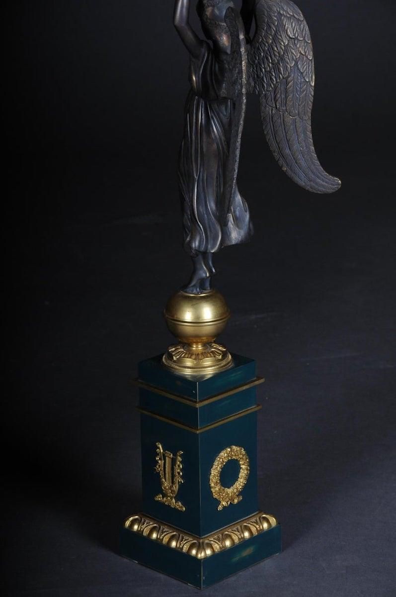 photo for sale Pair Of Empire Ceremonial Bronze Candelabras/Candlesticks After P. P. Thomire