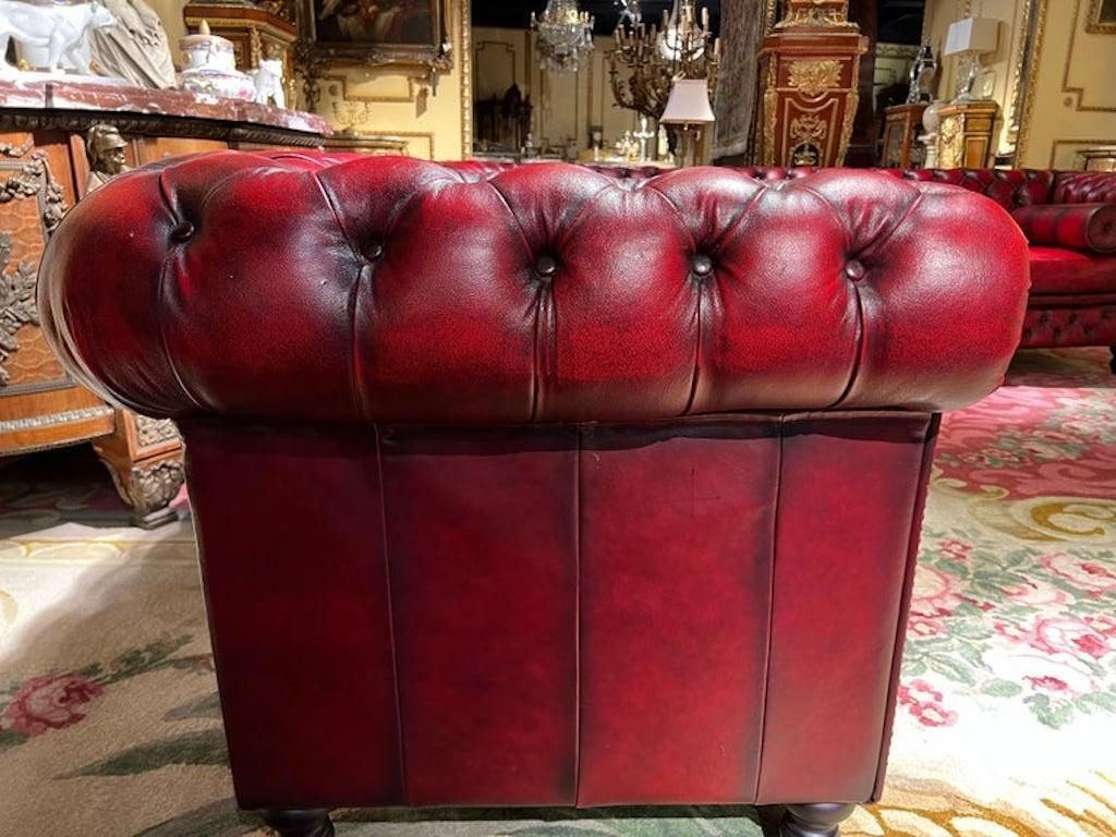 photo for sale Vintage Oxblood Red Chesterfield Corner Couch Or Seven Seater Sofa / Set
