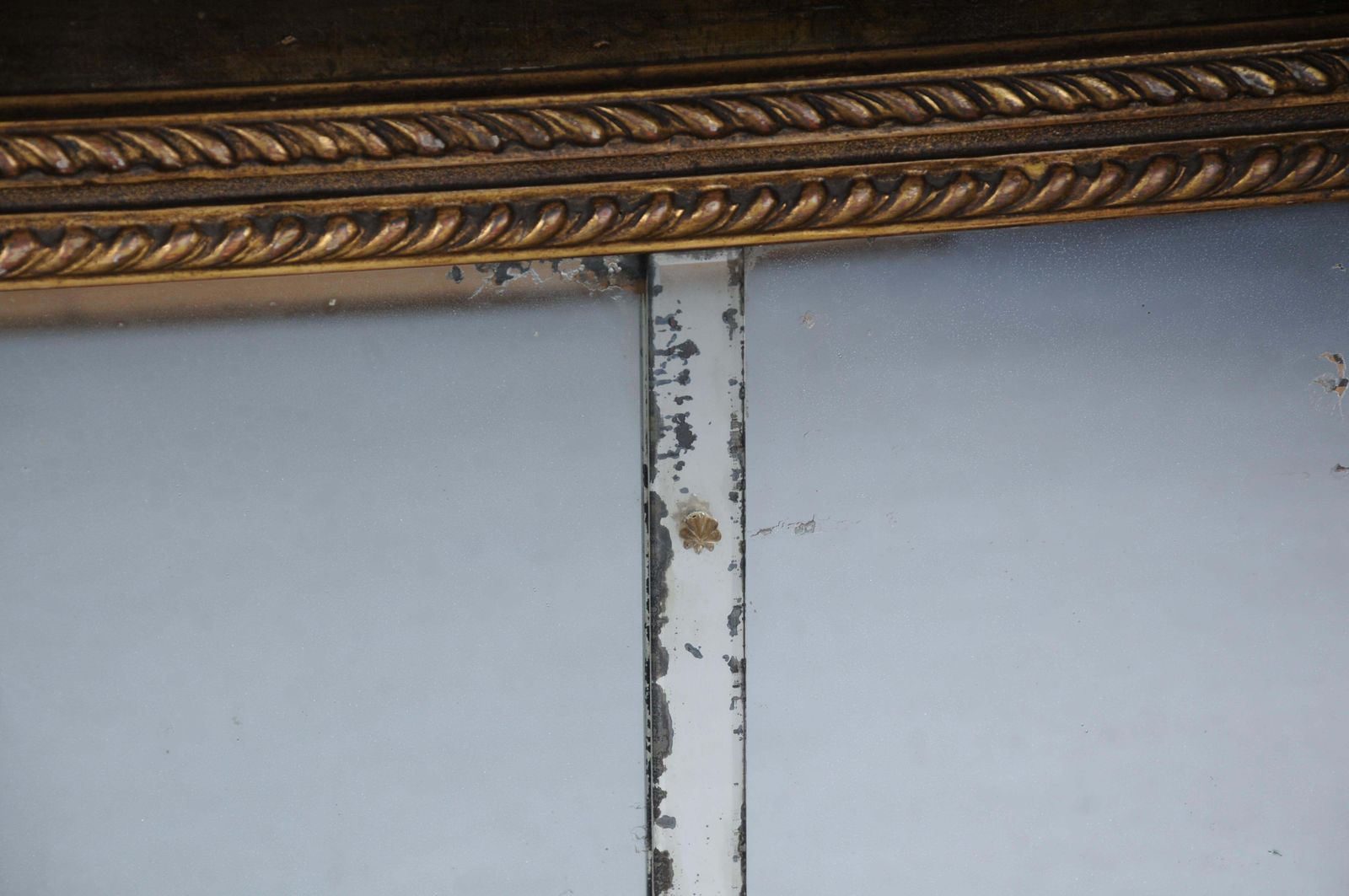 Classic Antique French Trumeau Mirror With Harbor Landscape With Sailing Ships photo 2199.0