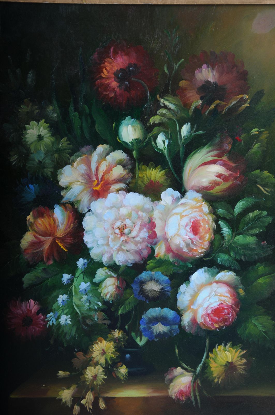 Colorful Still Life Painting Of Flower Bouquet. Germany photo vintage