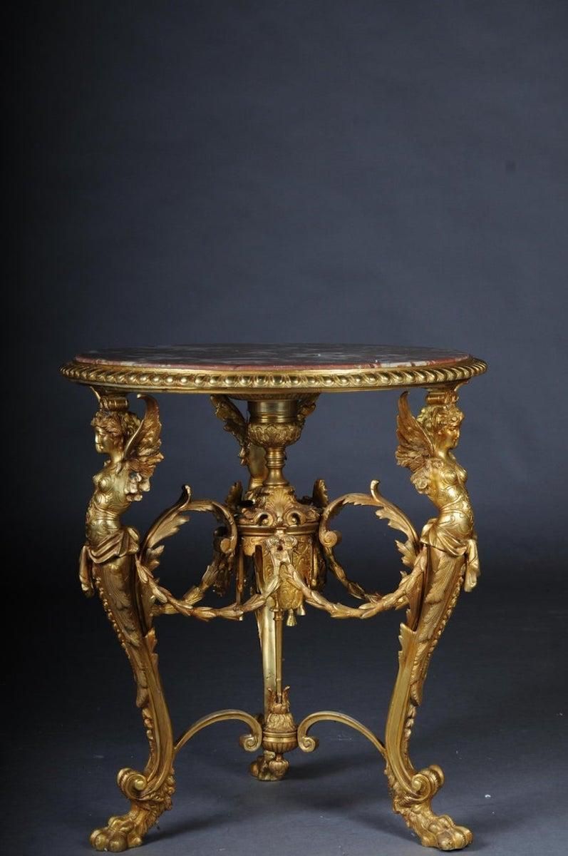 Empire Splendid French Saloon Table, Bronze Gilt photo vinterior