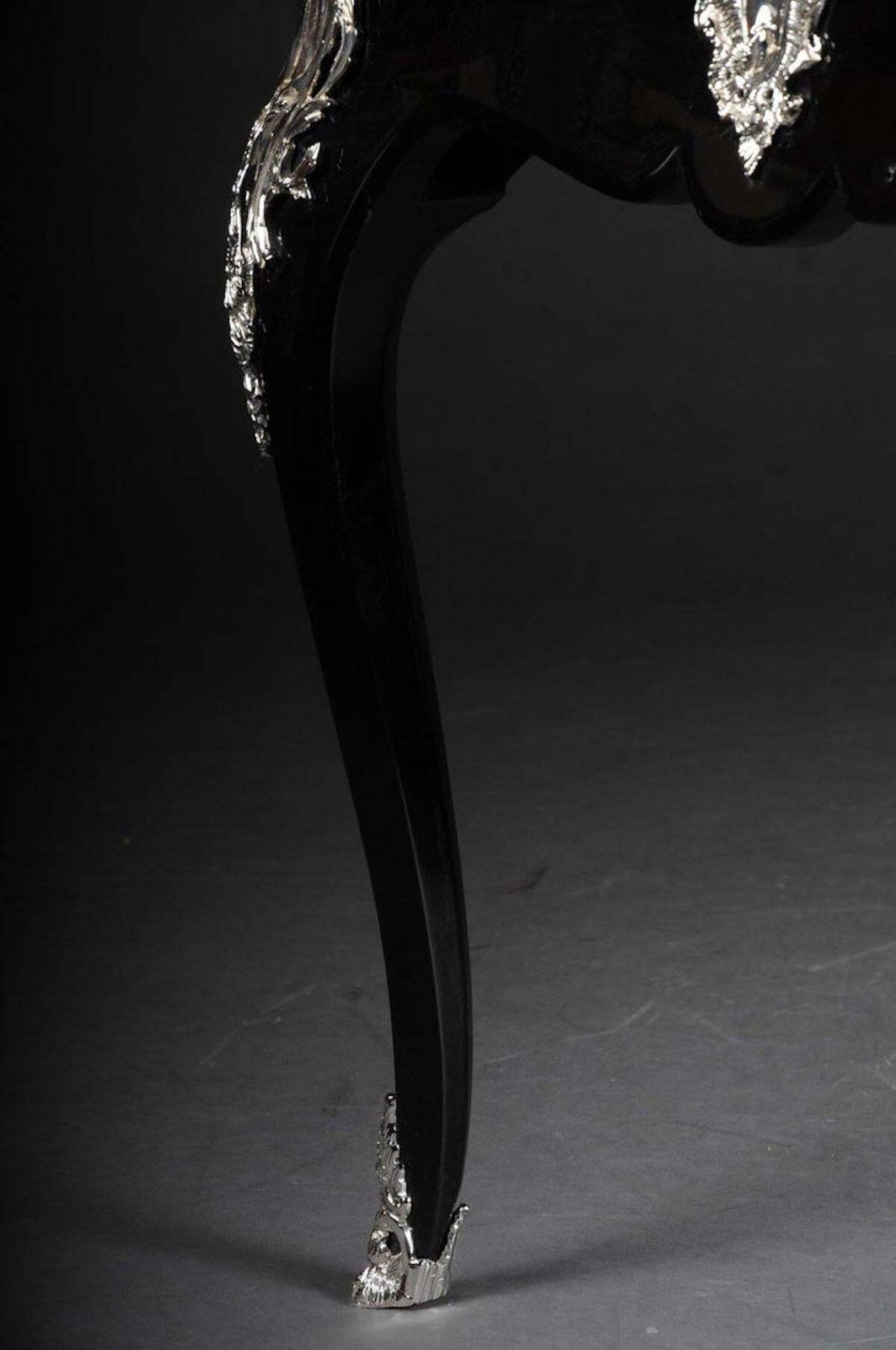 photo furniture Designer Writing Desk / Bureau Plat In Louis XV Style, Piano Black