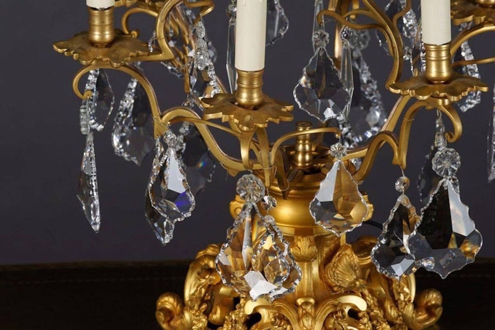 20th Century Louis XV Style Girandole Table Lamp photo vintage