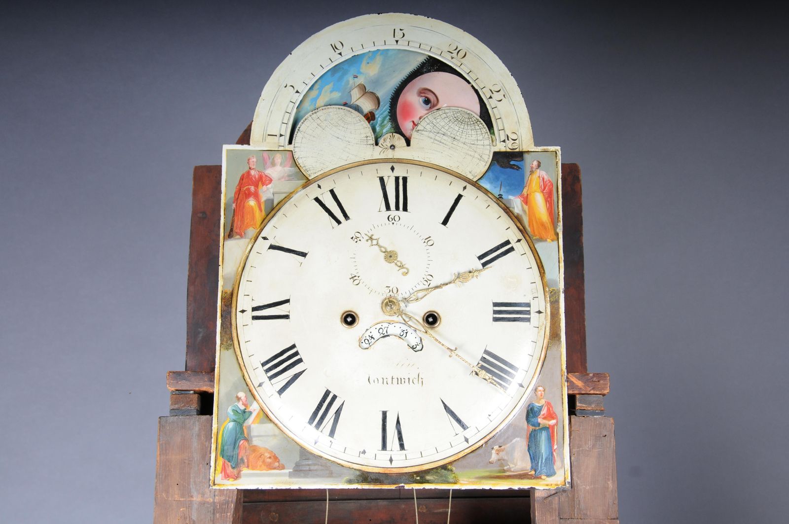 Home Decor Masterful Antique English Grandfather Clock, Mahogany, 18th Century photo