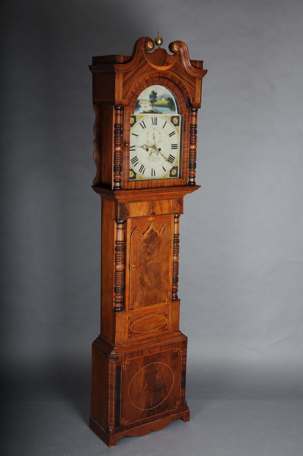photo for sale Unique Antique English Grandfather Clock, Mahogany, 18th Century