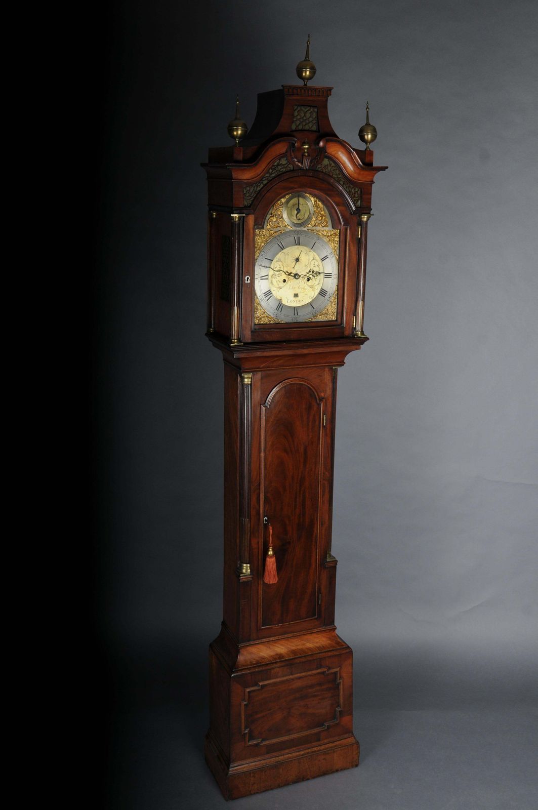 Historic Antique English Grandfather Clock, Mahogany, 18th Century. photo for sale