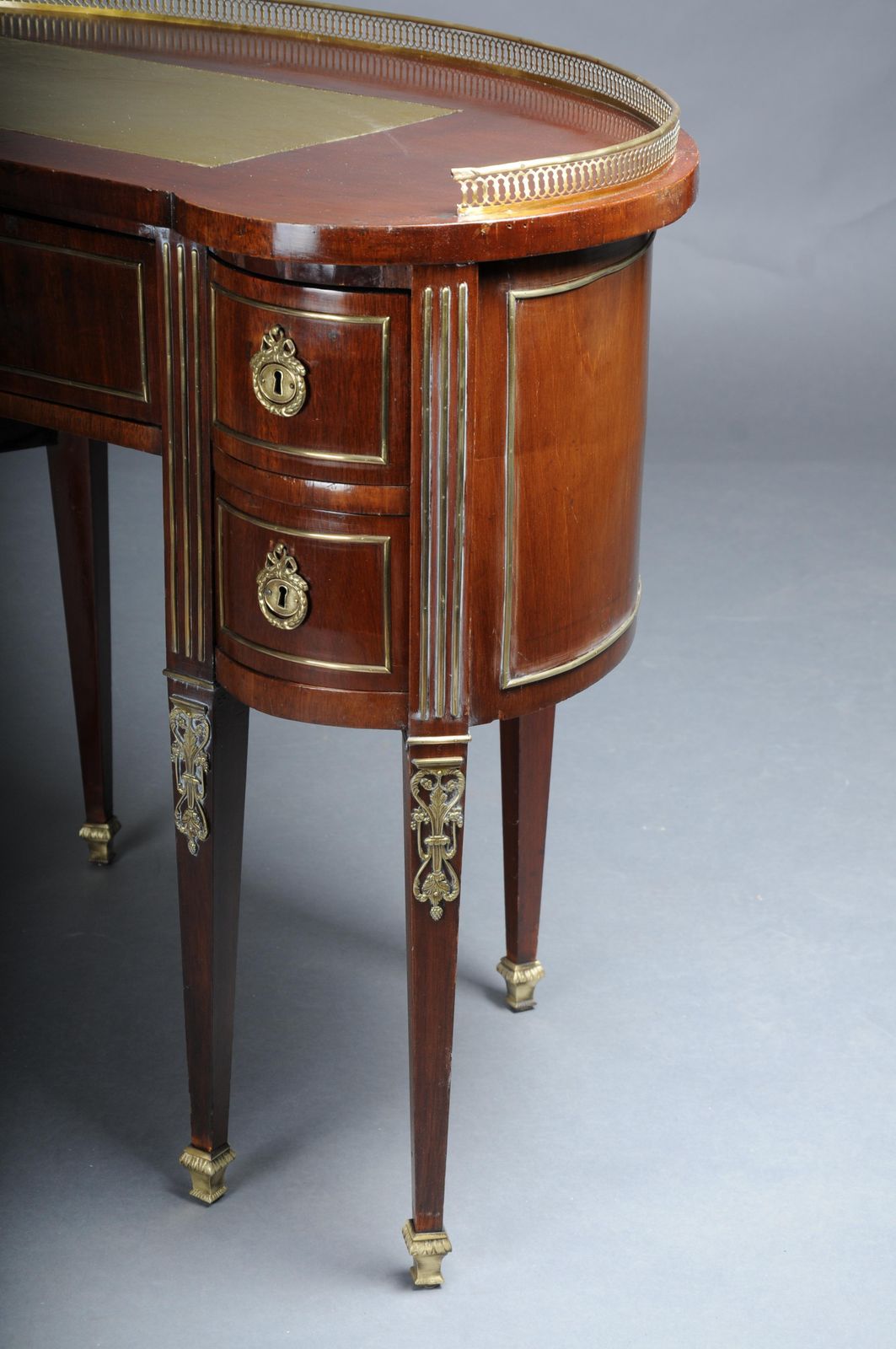 photo buy Semi Circular Delicate Antique Mahogany Ladies' Desk Louis XVI, Paris 1880
