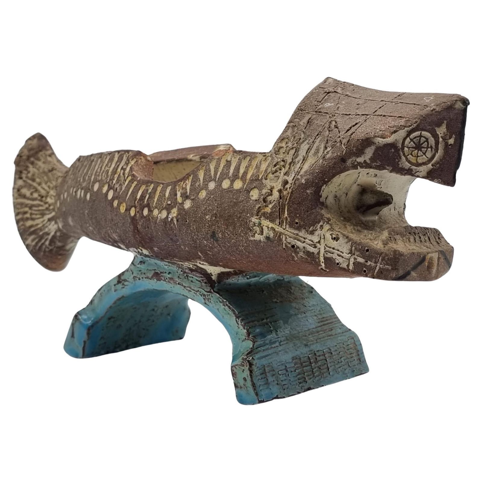 Antique Ceramic Fish Sculpture / Figure Signed Artist Gilbert Portanier France photo 2268.0