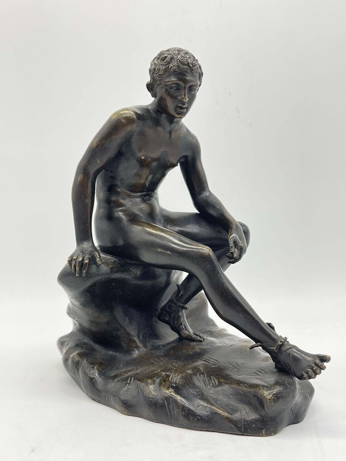 Seated Athletic Bronze Sculpture / Figure Greek   Roman Mythology photo furniture