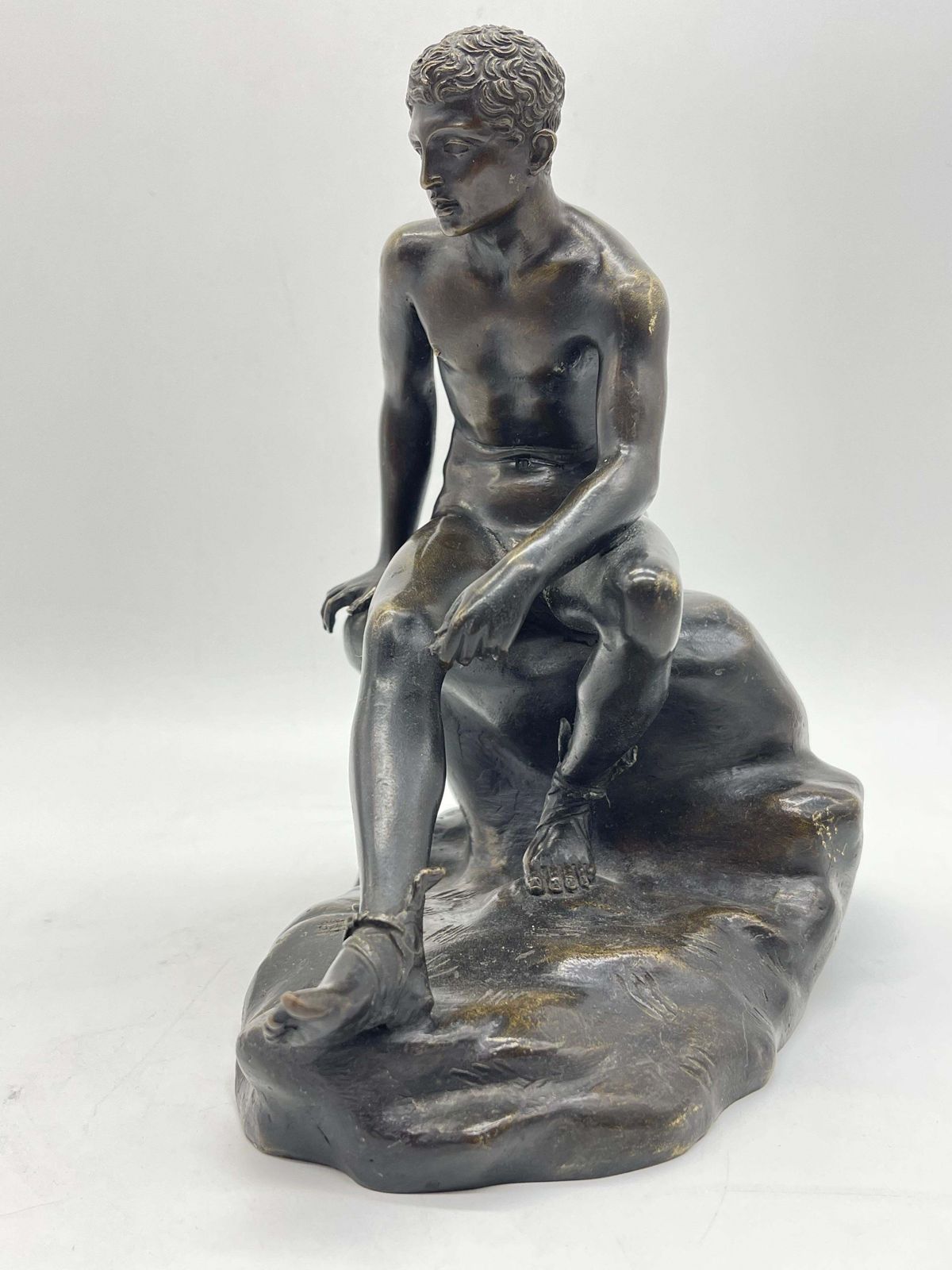 Seated Athletic Bronze Sculpture / Figure Greek   Roman Mythology photo buy