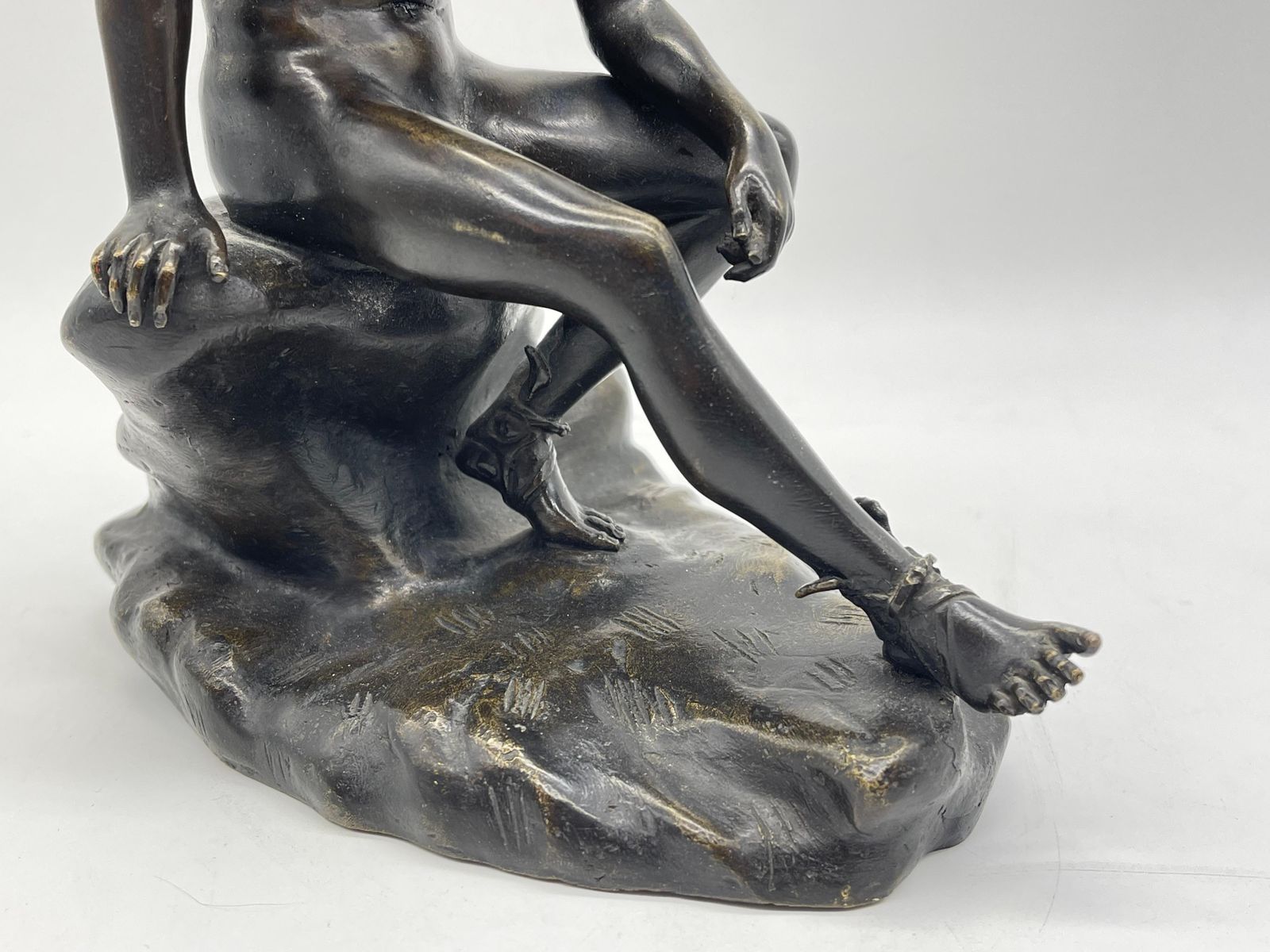 photo buy Seated Athletic Bronze Sculpture / Figure Greek   Roman Mythology