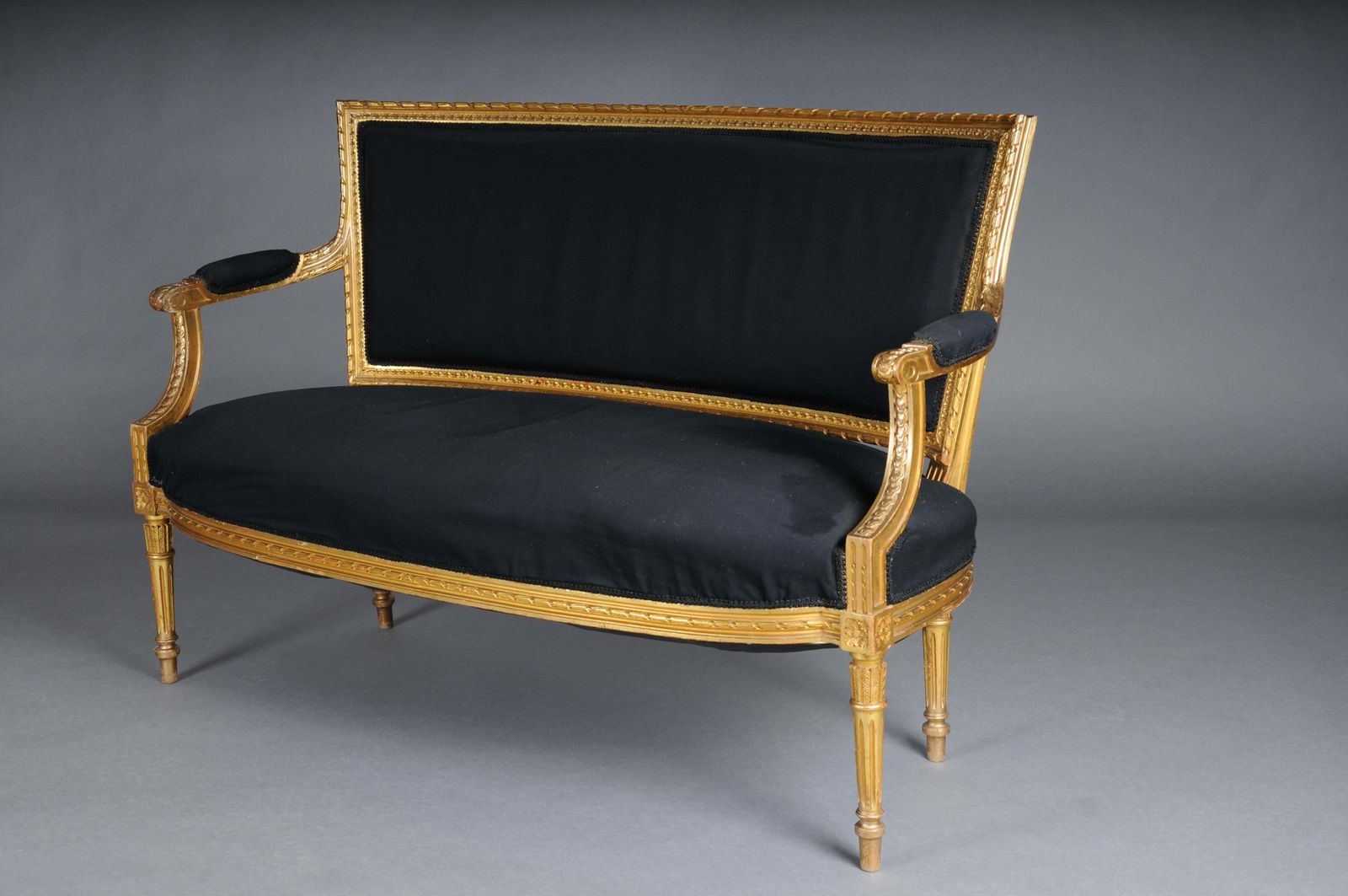 Furniture Antique French Salon Canape/Sofa Louis XVI, Gold photo