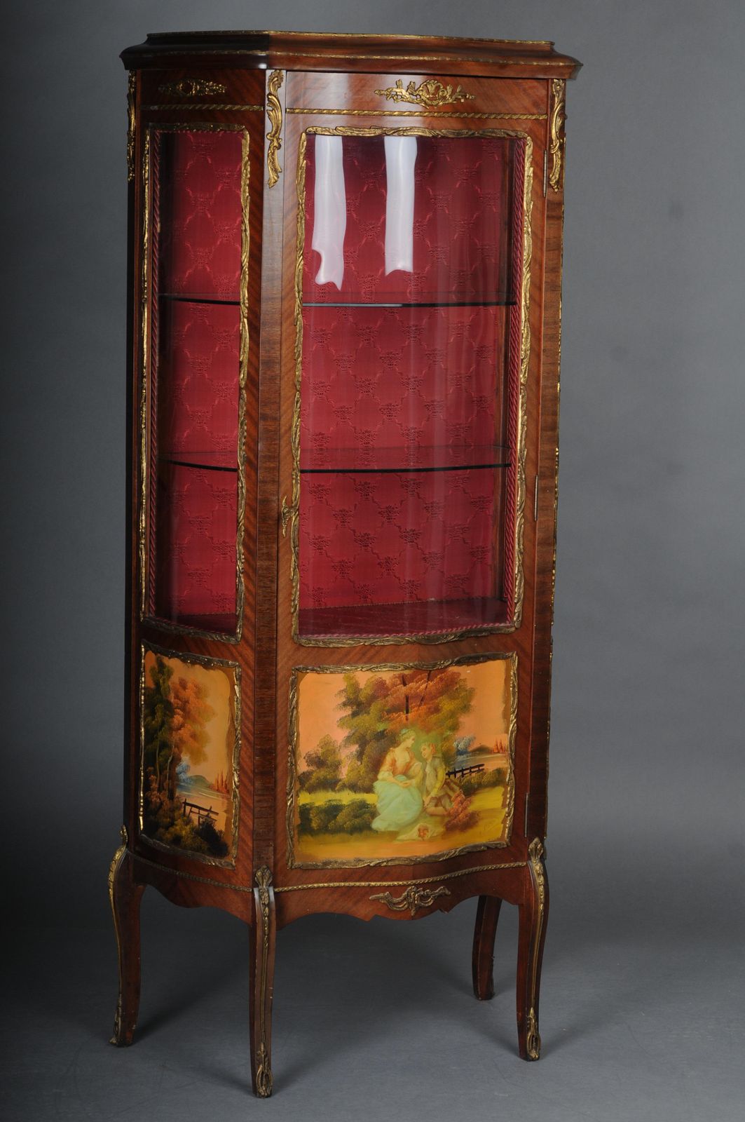 2124.0 Elegant French Ornamental Display Case, Gilded Bronze, Louis XV photo