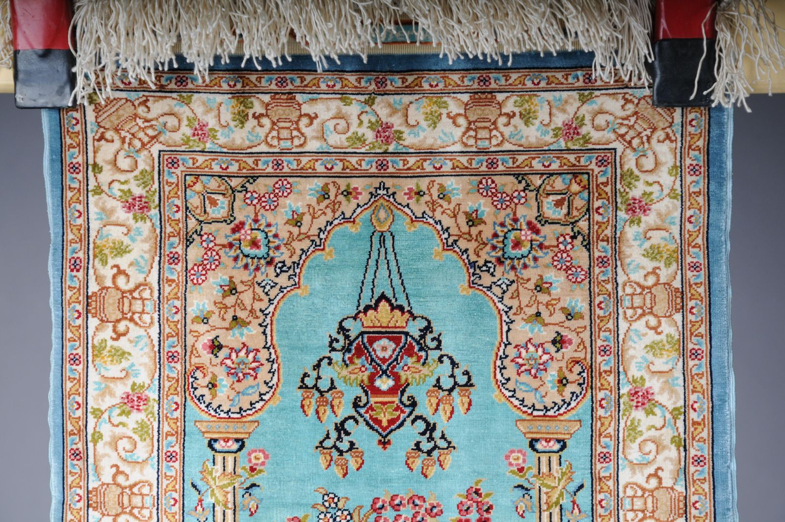 Royal Ozipek Silk Carpet/Tapestry Hereke Signed, 20th Century. Blue photo for sale