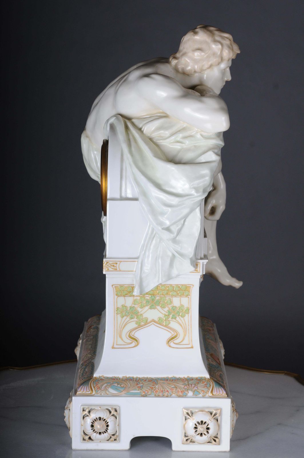 Monumental Art Nouveau Mantel Clock With Enamel And Soft Painting. 62 Cm photo Home Decor