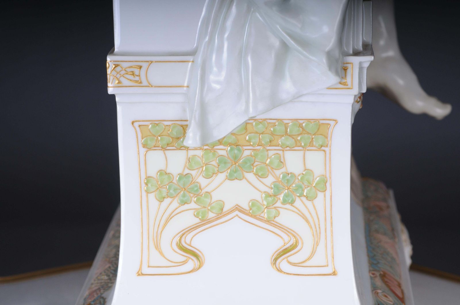 28138.0 Monumental Art Nouveau Mantel Clock With Enamel And Soft Painting. 62 Cm photo