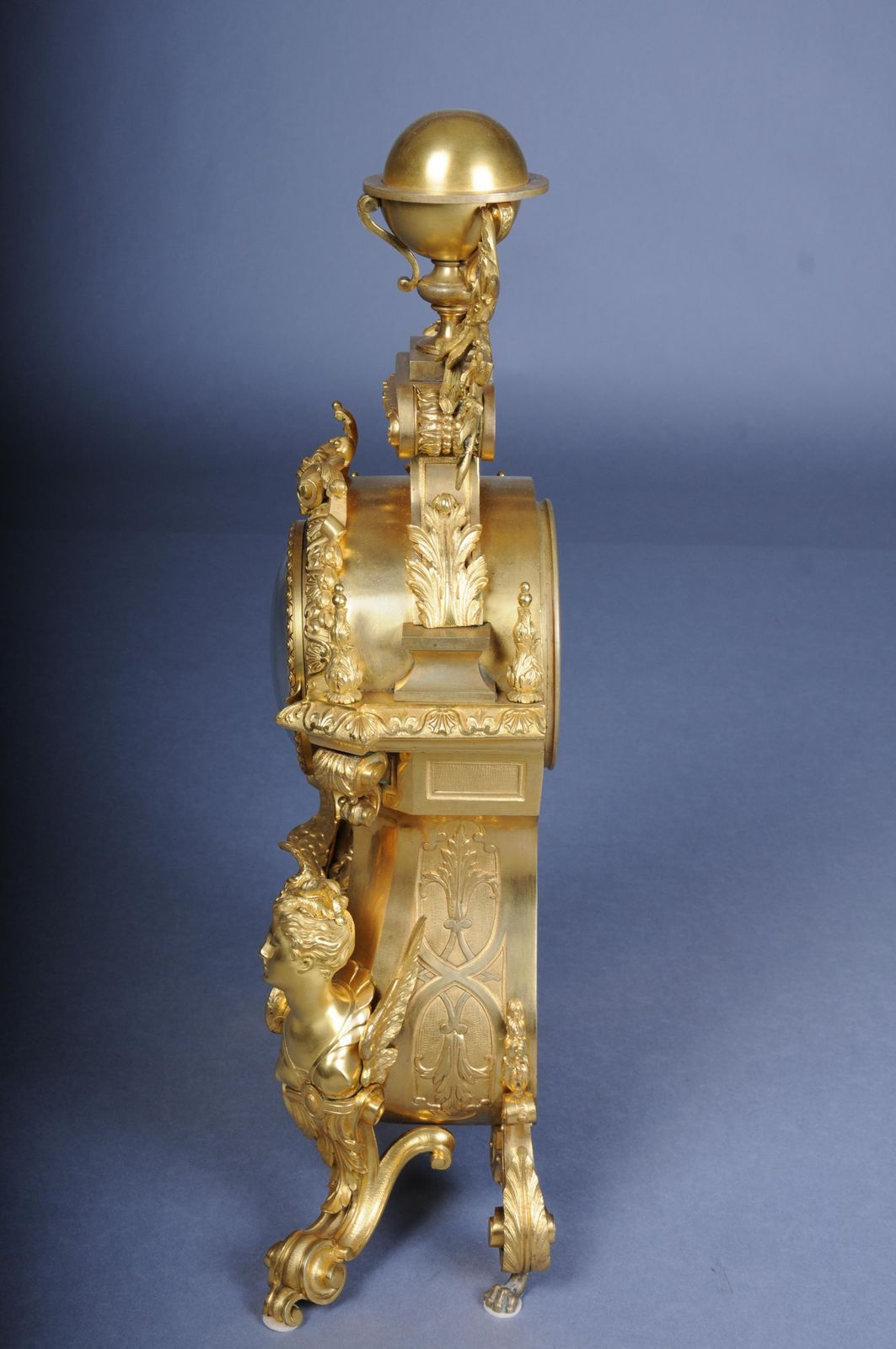 6685.0 Royal Fire Gilded Mantel Clock/Pendule Napoleon III, 1870, Paris, Signed Lantier photo