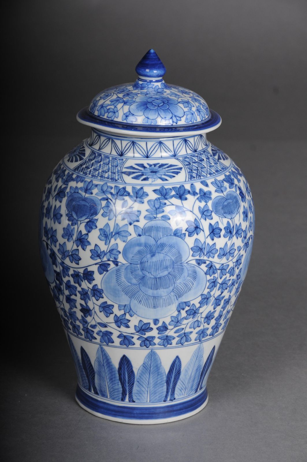 Pair Of Asian Lidded Vases, Porcelain, 20th Century. photo Home Decor