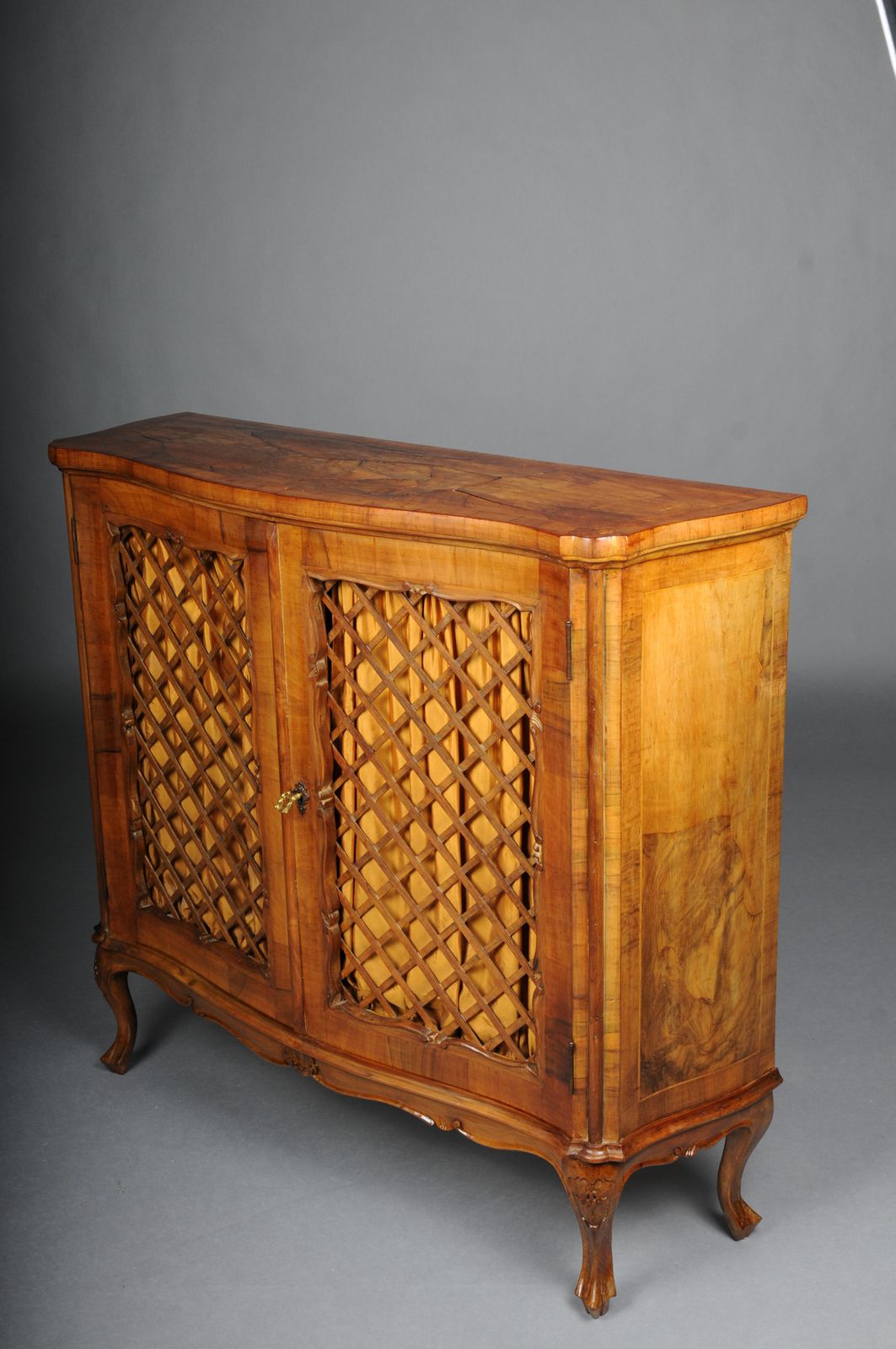 photo furniture Beautiful Antique Wall Cabinet/Hall Cabinet, 20th Century. Walnut Root Veneer.