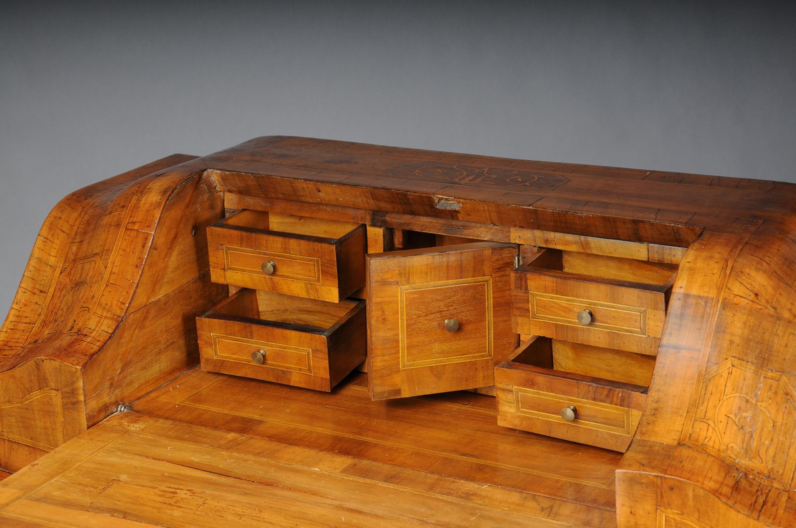 Beautiful Antique Slanted Flap Secretary, 20th Century. Walnut Root Veneer. photo buy
