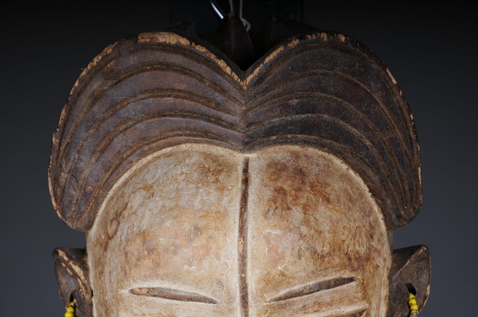 20th Century Antique Carved Wooden Face Mask, African Folk Art. Hangable.Decorat photo 563.0