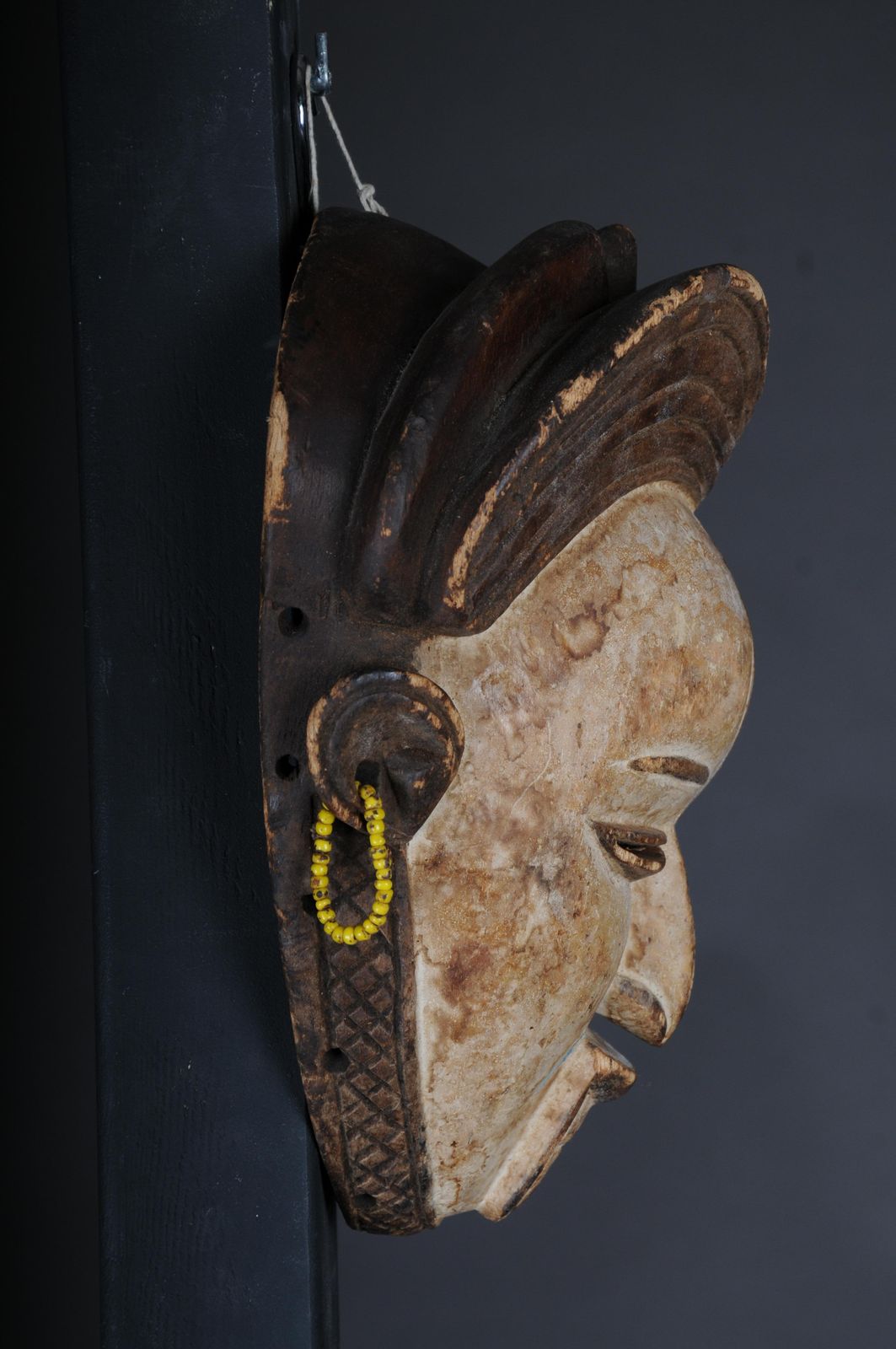 20th Century Antique Carved Wooden Face Mask, African Folk Art. Hangable.Decorat photo buy