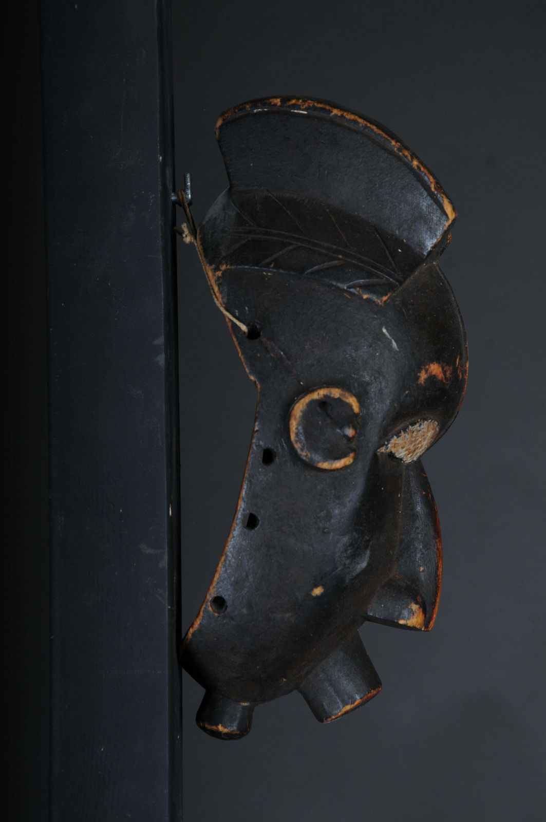 20th Century Antique Carved Wood Mask, African Art photo vintage