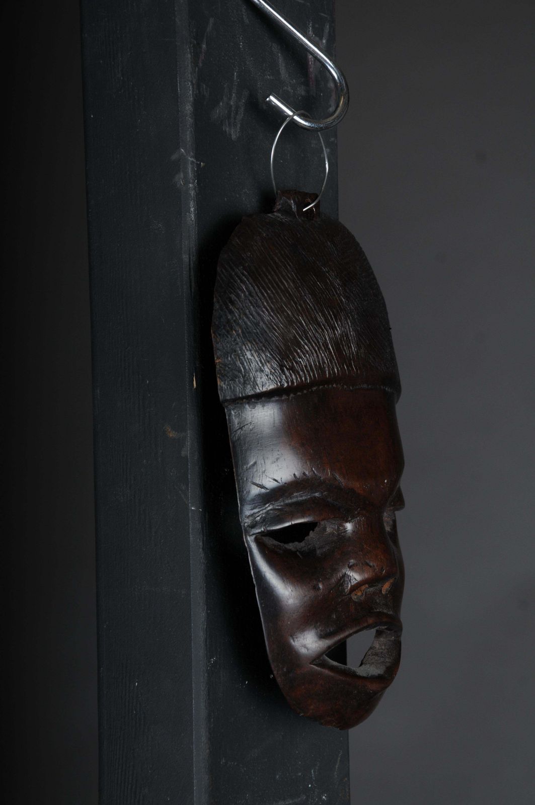 20th Century Antique Carved Wood Mask, African Art photo Art