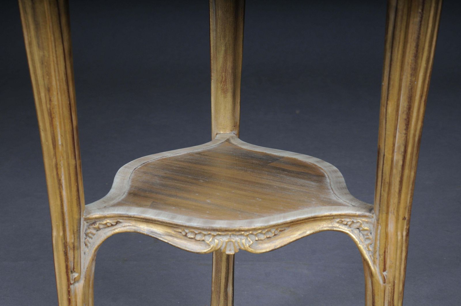 Finely Carved Gold Side Table With Marble Top, Louis XV White/Gold photo 1598.0