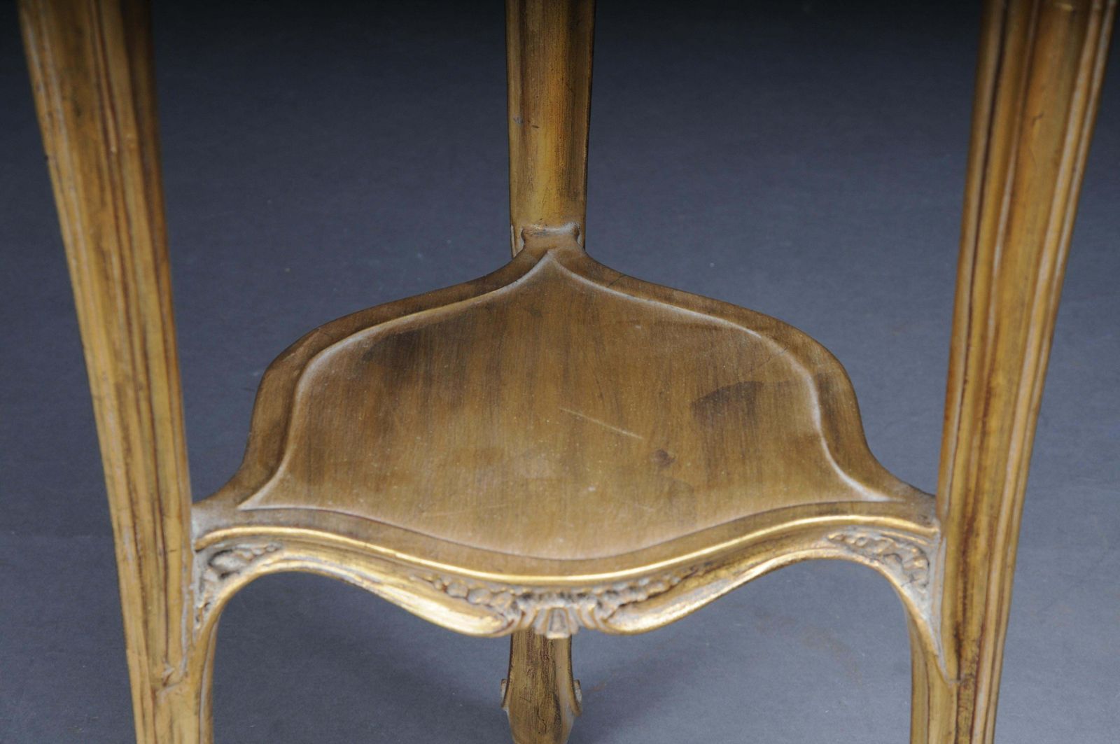 Finely Carved Gold Side Table With Marble Top, Louis XV photo for sale