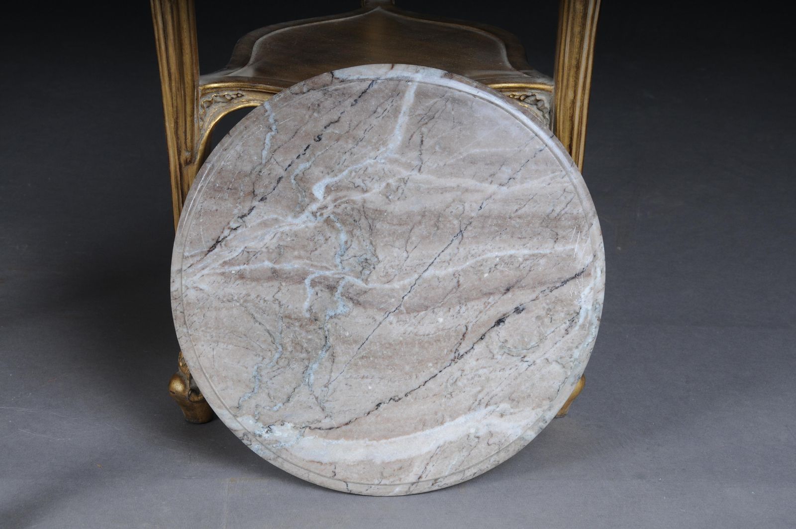 photo buy Finely Carved Gold Side Table With Marble Top, Louis XV