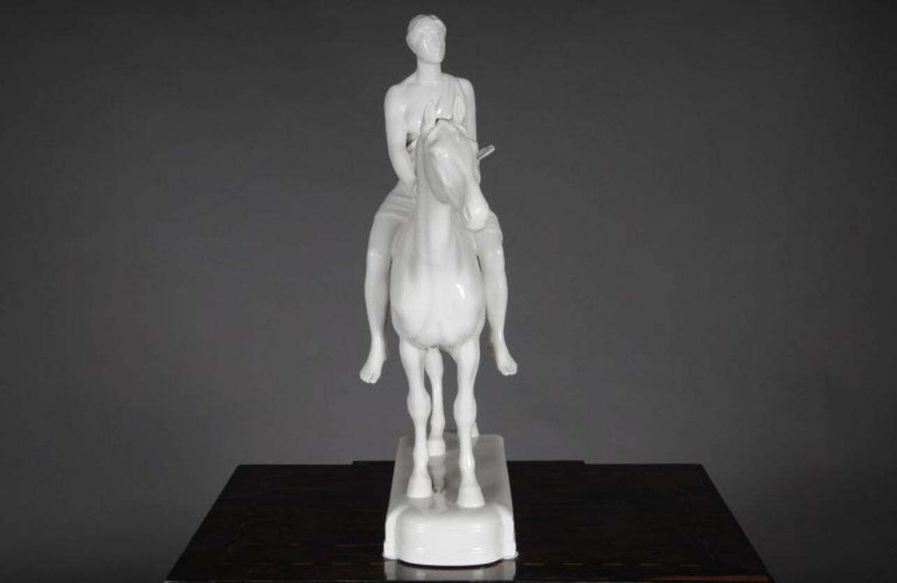 20th Century Big Kpm Berlin  Louis Tuaillon  Sculpture Figure Amazoness On Horse photo vintage