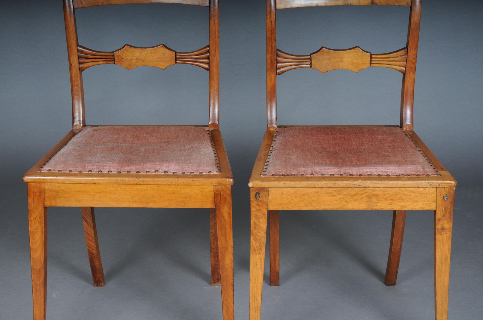 Pair (2) Antique Biedermeier Chairs Circa 1840, Birch photo 1287.0