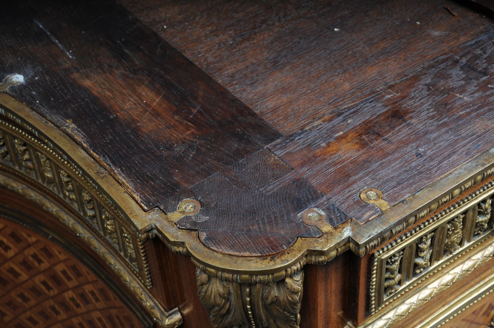 29600.0 Royal Dresser After J. H. Riesener, Paris From 1880, Gilded Bronze, Napoleon III photo