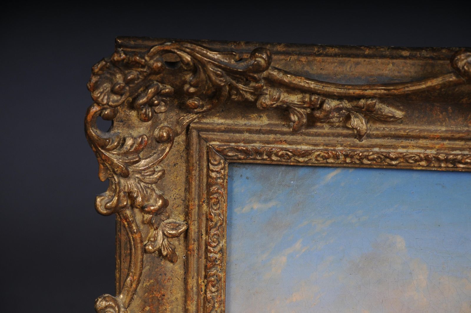 Antique Oil Painting Romance Landscape Painting. 19th Century photo for sale